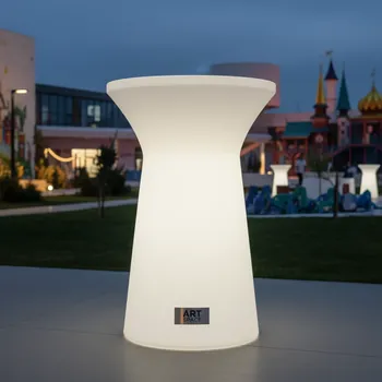 Аренда Стол барный коктейльный круглый с LED подсветкой 60х110 см в этно-парке «Моя Россия» — ART SPACE