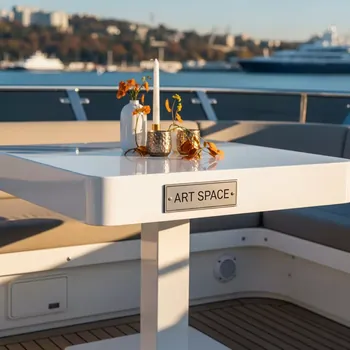 Аренда Стол Асоль TLH 055S 45х45 на VIP теплоходе (Морпорт Сочи) — ART SPACE