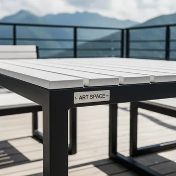 Аренда Стол уличный из реек Лидер 1 белый черный 1500х800 мм в Skypark Sochi — ART SPACE
