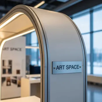 Аренда Фрагмент стенда Isoframe Wave Maxi с дверью и подсветкой в Gamma Sirius — ART SPACE