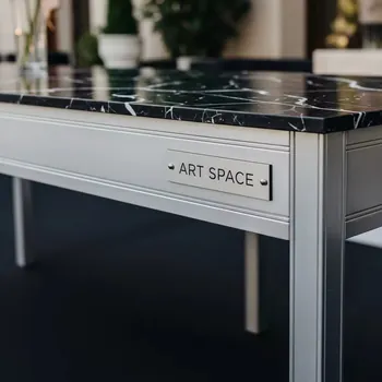Аренда Фуршетный стол X 2 silver black мрамор в Гранд Отель Поляна — ART SPACE