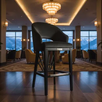 Аренда Стул барный Mars велюр Вэлла бук черная морилка в Rixos Krasnaya Polyana — ART SPACE