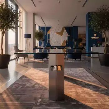 Аренда Стол Boston прозрачное закалённое стекло в Golden Tulip Rosa Khutor — ART SPACE