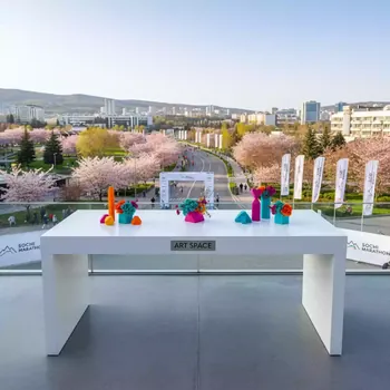 Аренда Стол Лидер 2 2000х900 белый на курорте «Газпром» (Альпика) — ART SPACE