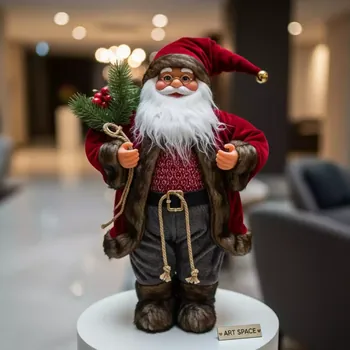 Аренда Фигурка Дед Мороз 46 см красная вельвет в Golden Tulip Rosa Khutor — ART SPACE