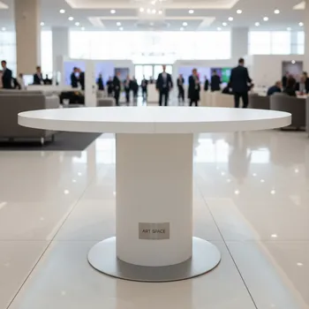 Аренда Стол Окленд HPL белый матовый d 1000 в Bridge Resort — ART SPACE