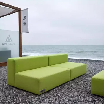 Аренда Диван модульный Block lime 2 на пляже «Маяк» — ART SPACE