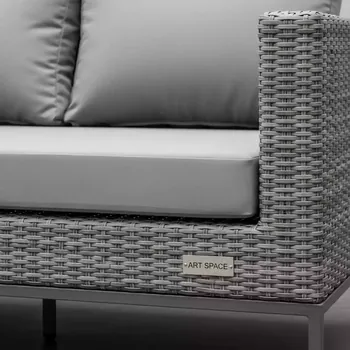Аренда Диван из искусственного ротанга YH C3230W grey на пляжных клубах Хосты — ART SPACE