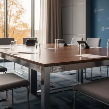 Аренда Стол Лидер коричневый каркас серебро в Courtyard by Marriott Sochi — ART SPACE