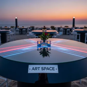 Аренда Стол банкетный круглый 150 на пляже «Маяк» — ART SPACE
