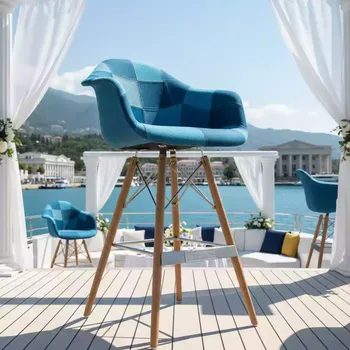 Аренда Кресло барное Eames DAW Patchwork Blue на VIP теплоходе (Морпорт Сочи) — ART SPACE