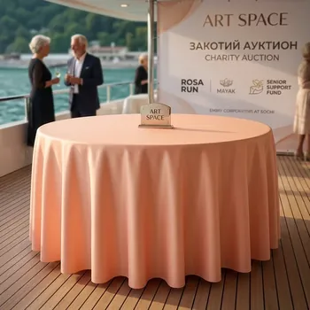 Аренда Круглая персиковая скатерть в Сочи от ART SPACE