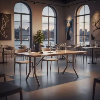 Аренда Стол раскладной Lyon Rattan Table капучино в ресторане «Магеллан» — ART SPACE