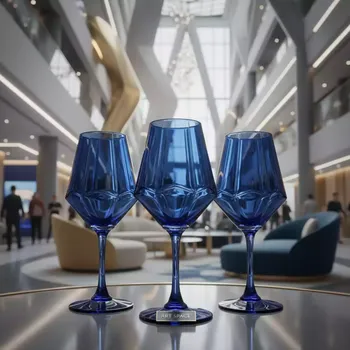 Аренда Бокал для вина Грани синий 270 мл в Golden Tulip Rosa Khutor — ART SPACE