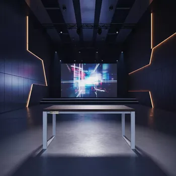 Аренда Стол на металлокаркасе дуб венге белый 22 мм 140х73 в Delta Sirius — ART SPACE