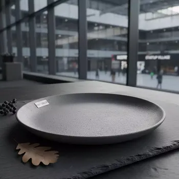 Аренда Тарелка Beton серая 26 см в ледовом дворце «Роза Хутор» — ART SPACE