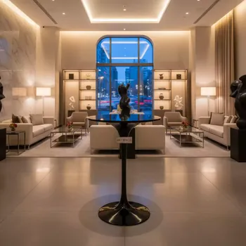 Аренда Стол коктейльный Tulip Black 70 см в Mövenpick Hotel — ART SPACE