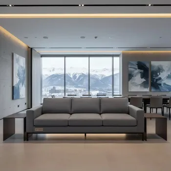 Аренда Зона лаунж KARL с трехместным диваном серая в Rixos Krasnaya Polyana — ART SPACE