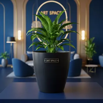 Аренда Кашпо WR7 Prosperplast пластиковое круглое чёрное в отеле «Звездный» — ART SPACE
