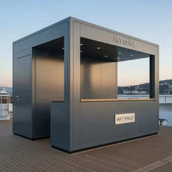 Аренда Киоск LeKiosque Grey 150х130 на VIP теплоходе (Морпорт Сочи) — ART SPACE