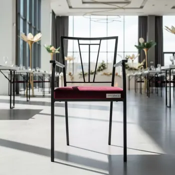 Аренда Стул черный Унисон с бордовой бархатной подушкой в Bridge Resort — ART SPACE