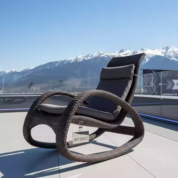 Аренда Плетеное кресло качалка CHELSEA с подушкой цвет шоколад в Sochi Marriott Krasnaya Polyana — ART SPACE