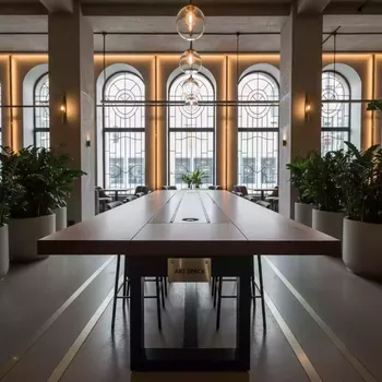 Аренда Стол барный с каналом для проводов Arki table CCWood в ресторане «Баран-Рапан» — ART SPACE