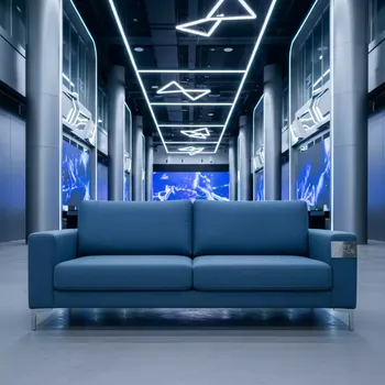 Аренда Диван Клиппан синий тканевый в Gamma Sirius — ART SPACE