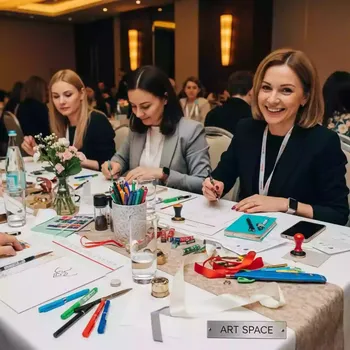 Аренда Мастер класса по созданию новогодней открытки в Mövenpick Hotel — ART SPACE