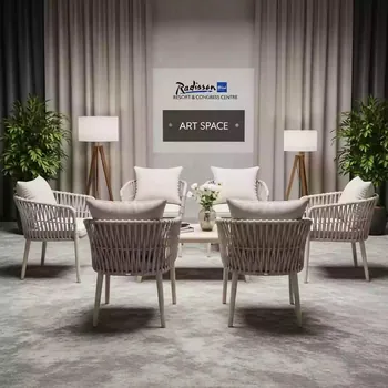 Аренда Мебельная группа плетеная Катания на 6 персон бежевый в Radisson Blu Resort & Congress Centre — ART SPACE
