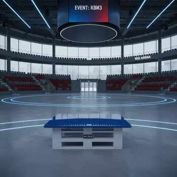 Аренда Стол паллетный белый с синей столешницей в Red Arena — ART SPACE