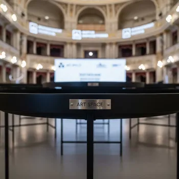Аренда Фуршетный стол Circular Black в Зимнем театре — ART SPACE