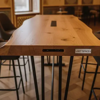 Аренда Стол барный с кабель каналом Arki Table CC Wood в этно-парке «Моя Россия» — ART SPACE