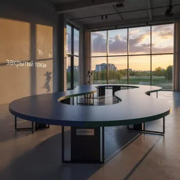 Аренда Стол каркасный секционный Волна Змейка № 2 диаметр 4,5 м в Mantera Supreme — ART SPACE
