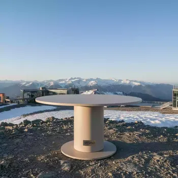 Аренда Стол круглый бежевый 80 см на площадке Rosa Peak (2320м) — ART SPACE