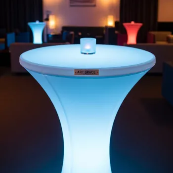 Аренда Стол коктейльный светящийся light d 70 в Mövenpick Hotel — ART SPACE