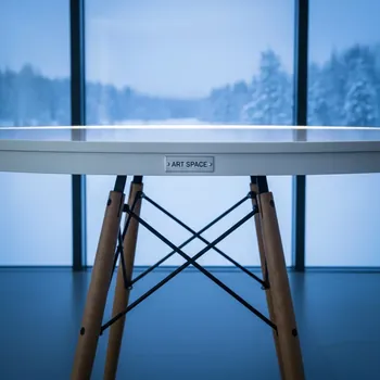 Аренда Стол Eames Wood White диаметр 90 в санатории «Русь» — ART SPACE