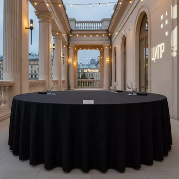 Аренда Скатерть круглая черная диаметр 3 м в ресторане «La Terrazza» — ART SPACE