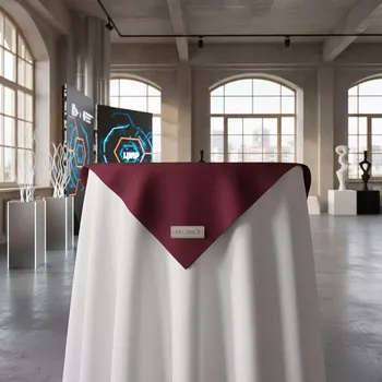 Аренда Наперон бордовый на коктейльные столы в ресторане «Магеллан» — ART SPACE