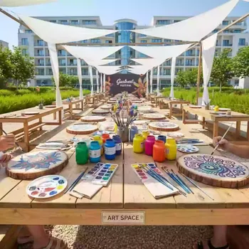 Аренда Мастер класс роспись деревянных спилов в Imeretinskiy Hotel — ART SPACE
