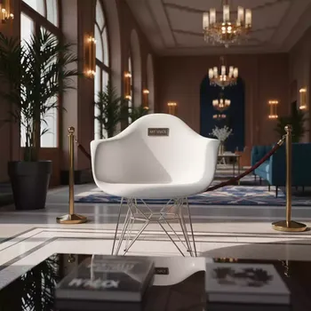 Аренда Стул дизайнерский Eames стиль DSW DAR white белого цвета в Panorama by Mercure — ART SPACE