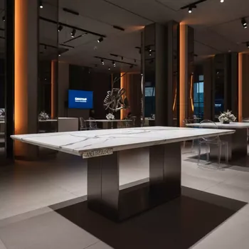Аренда Стол Кайнен керамический белый мрамор в Stella di Mosca — ART SPACE