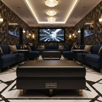 Аренда Пуф черный из экокожи в Radisson Collection Paradise — ART SPACE