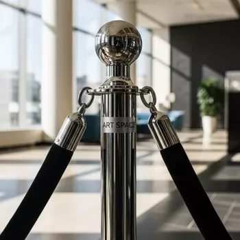 Аренда Стойка ограждение хромированная с канатом в Mövenpick Hotel — ART SPACE