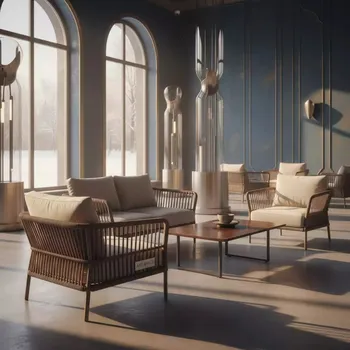 Аренда Лаунж зона Валенсия бронзовая из искусственного ротанга в Karat Resort — ART SPACE