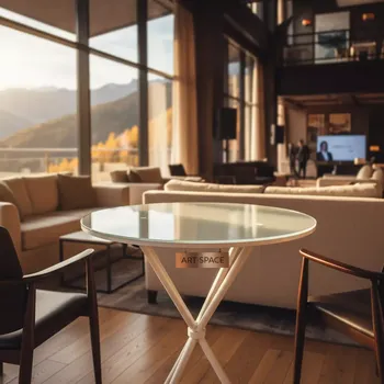 Аренда Коктейльный стол X Loft White Glass в Radisson Hotel Rosa Khutor — ART SPACE