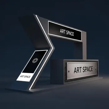Аренда Стенд зигзаг с блэкаут баннером в ресторане «Высота 5642» — ART SPACE