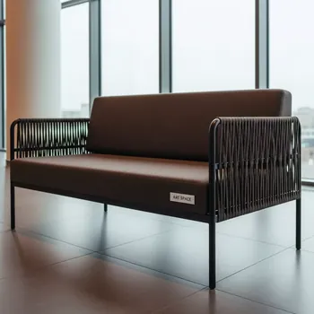 Аренда Диван двухместный Yalta Sofa 2 Seat темно коричневый из пластика под искусственный ротанг в отеле Radisson Lazurnaya — ART SPACE