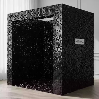Аренда Фотозона из пайеток черная в ресторане «Плакучая Ива» — ART SPACE