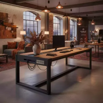 Аренда Стол для рабочей станции с каналом для проводов Toa Workstation в Karat Resort — ART SPACE